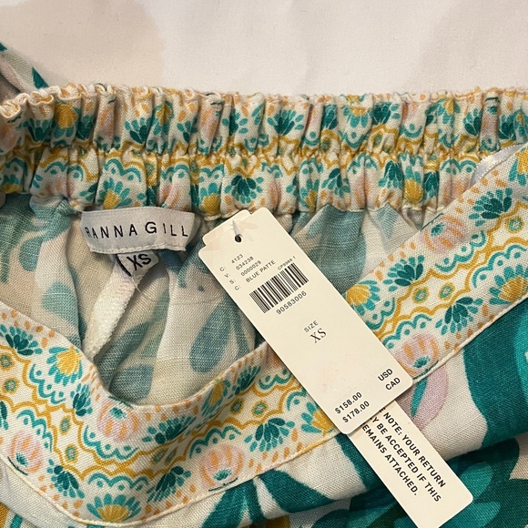 Ranna Gill Anthropologie printed wide leg linen blend pull on pants - Picture 9 of 10